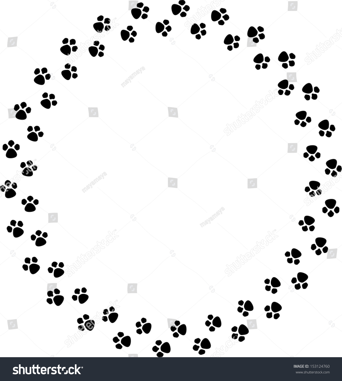 Paw Prints Frame Shape Stock Illustration 153124760 - Shutterstock