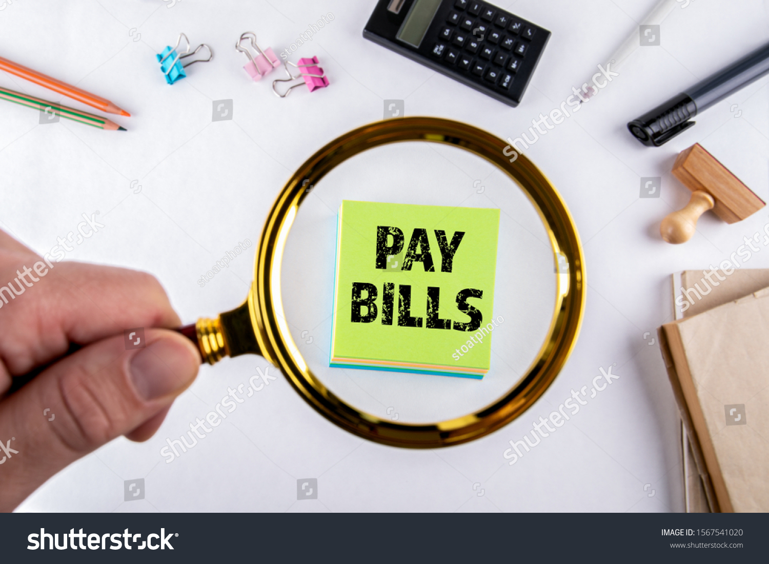 Pay Bills Reminder Home Finances Obligation Stock Photo Edit Now 1567541020
