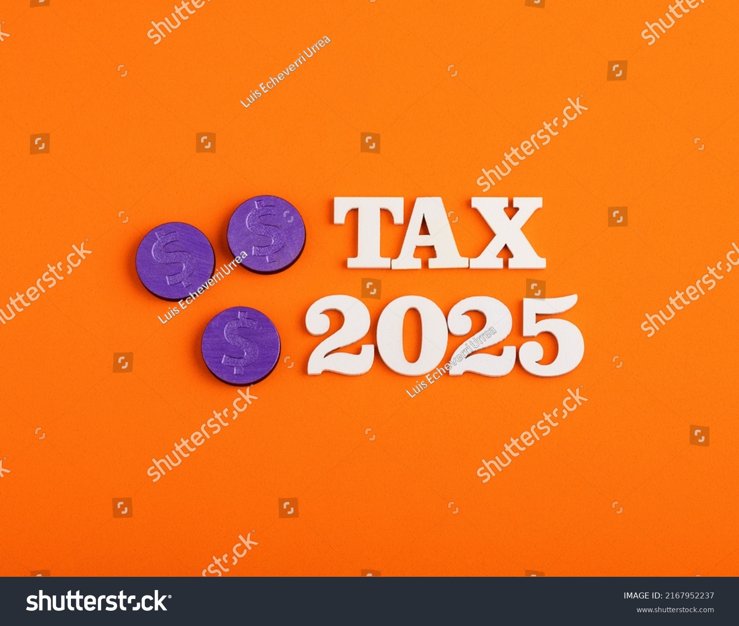 Payment Taxes Year 2025 White Numbers Stock Photo 2167952237 Shutterstock