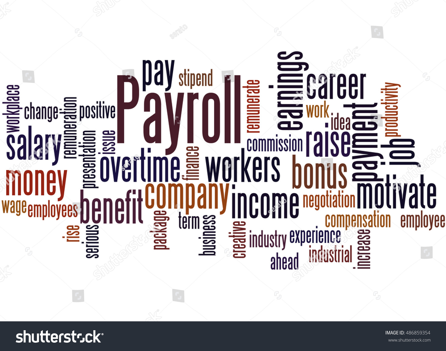 Payroll Word Cloud Concept On White Stock Illustration 486859354 ...