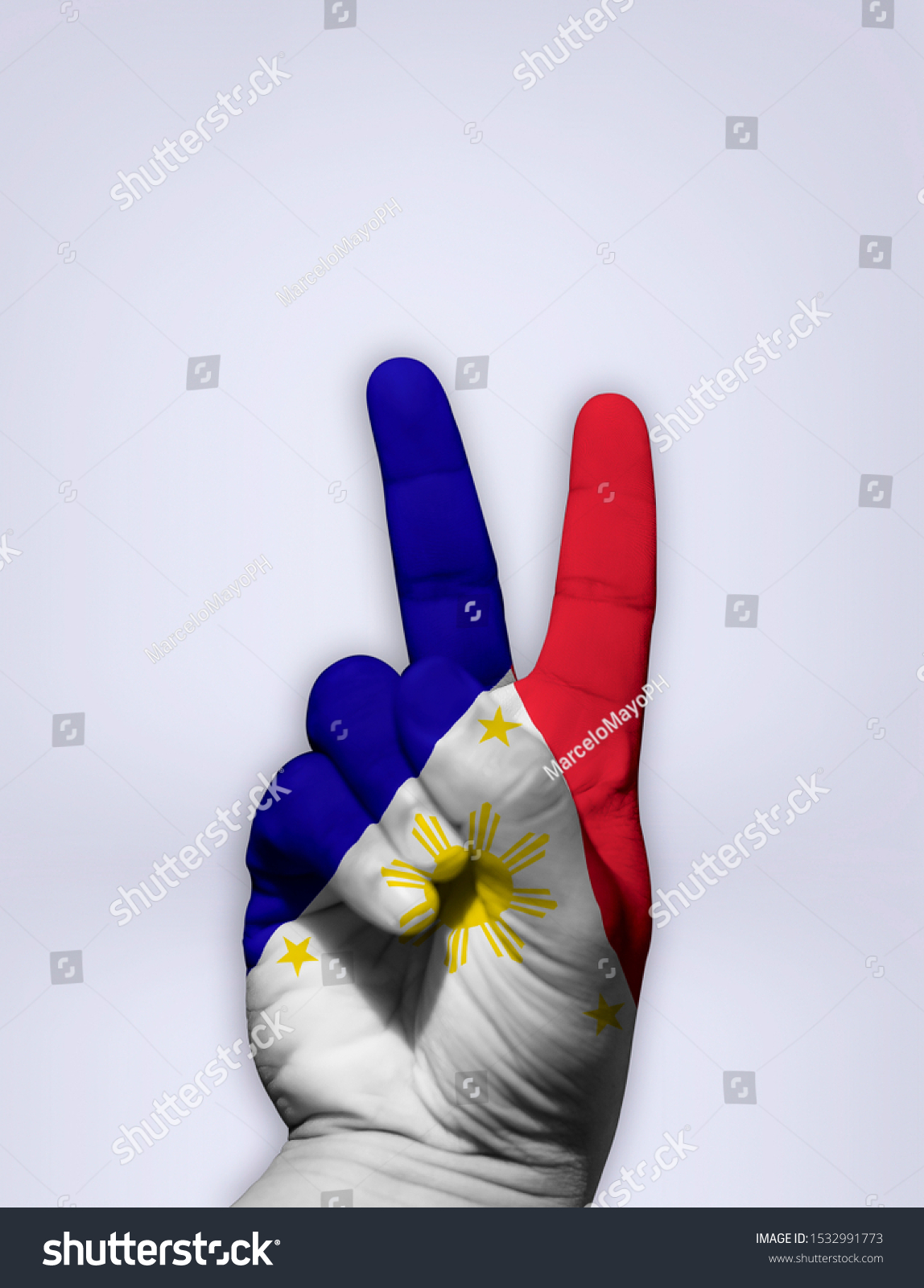 Peace Hand Sign Filipino Hand Painted Stock Photo 1532991773 | Shutterstock