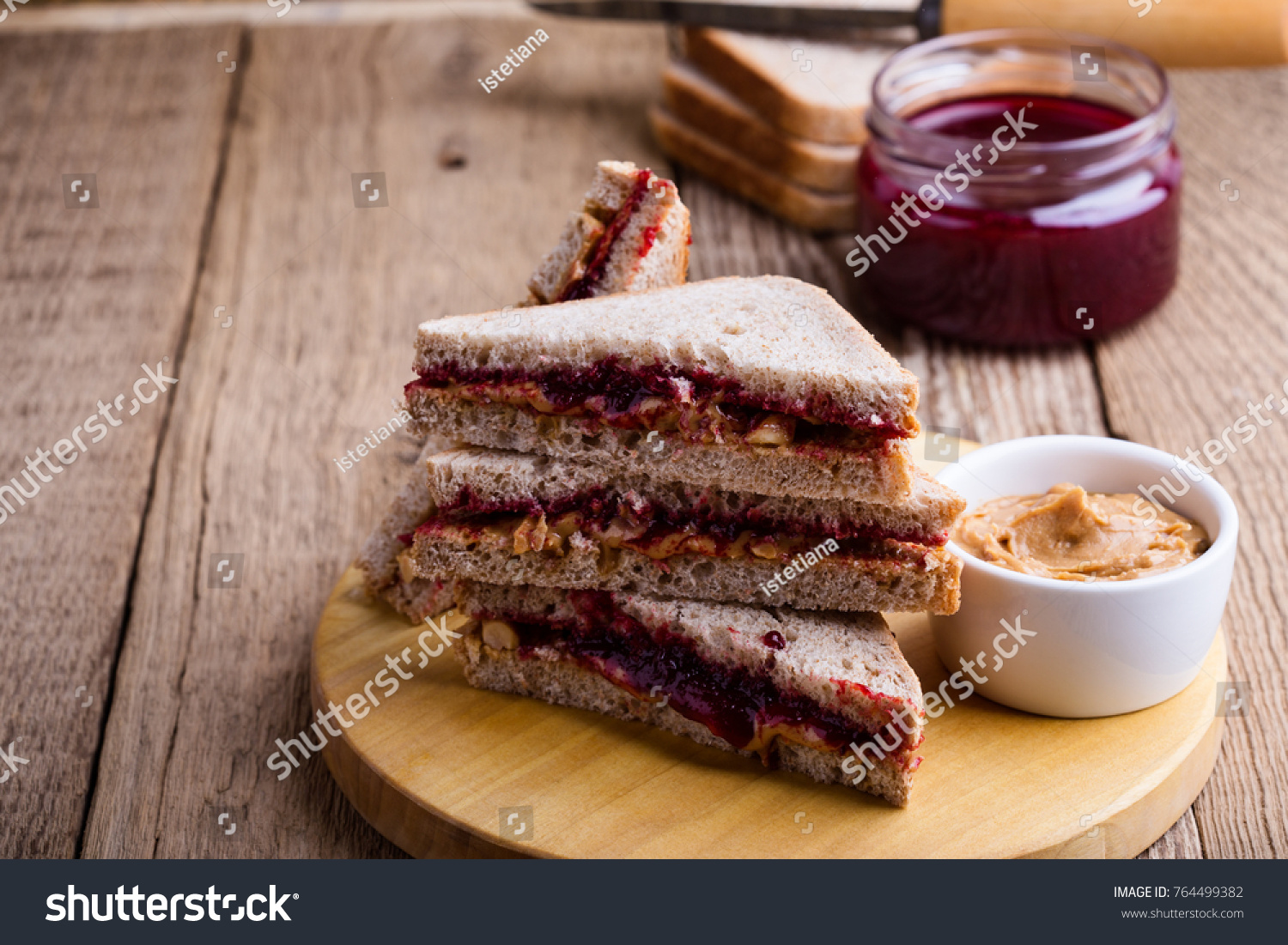 Peanut Butter Jelly Sandwich Whole Wheat Stock Photo Edit Now Shutterstock