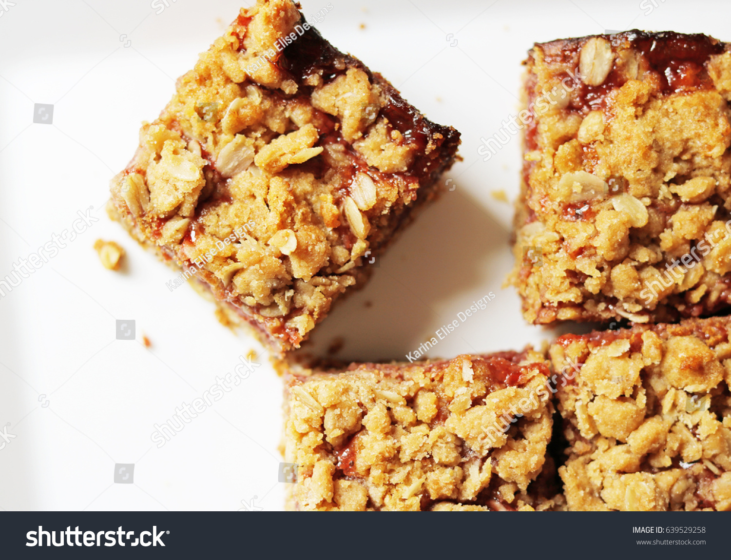 Peanut Butter Strawberry Jelly Oat Bar Stock Photo Edit Now