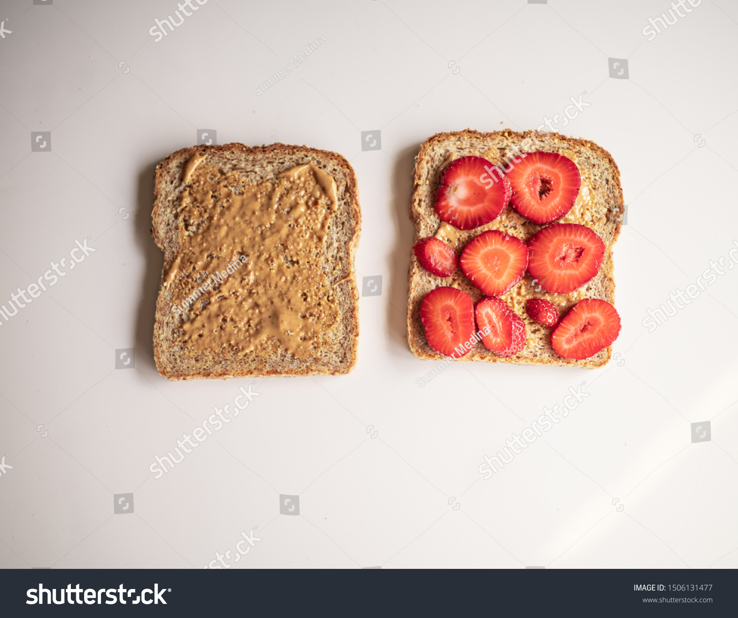 Peanut Butter Sandwich Strawberries On Whole Stock Photo Edit Now Shutterstock