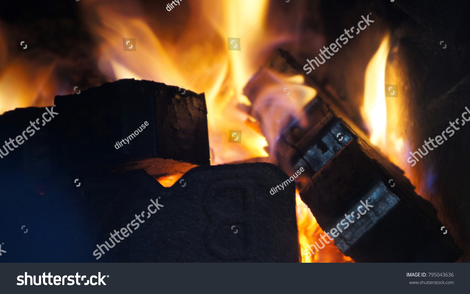 Peat Briquettes Fireplace Stock Photo Edit Now 795043636