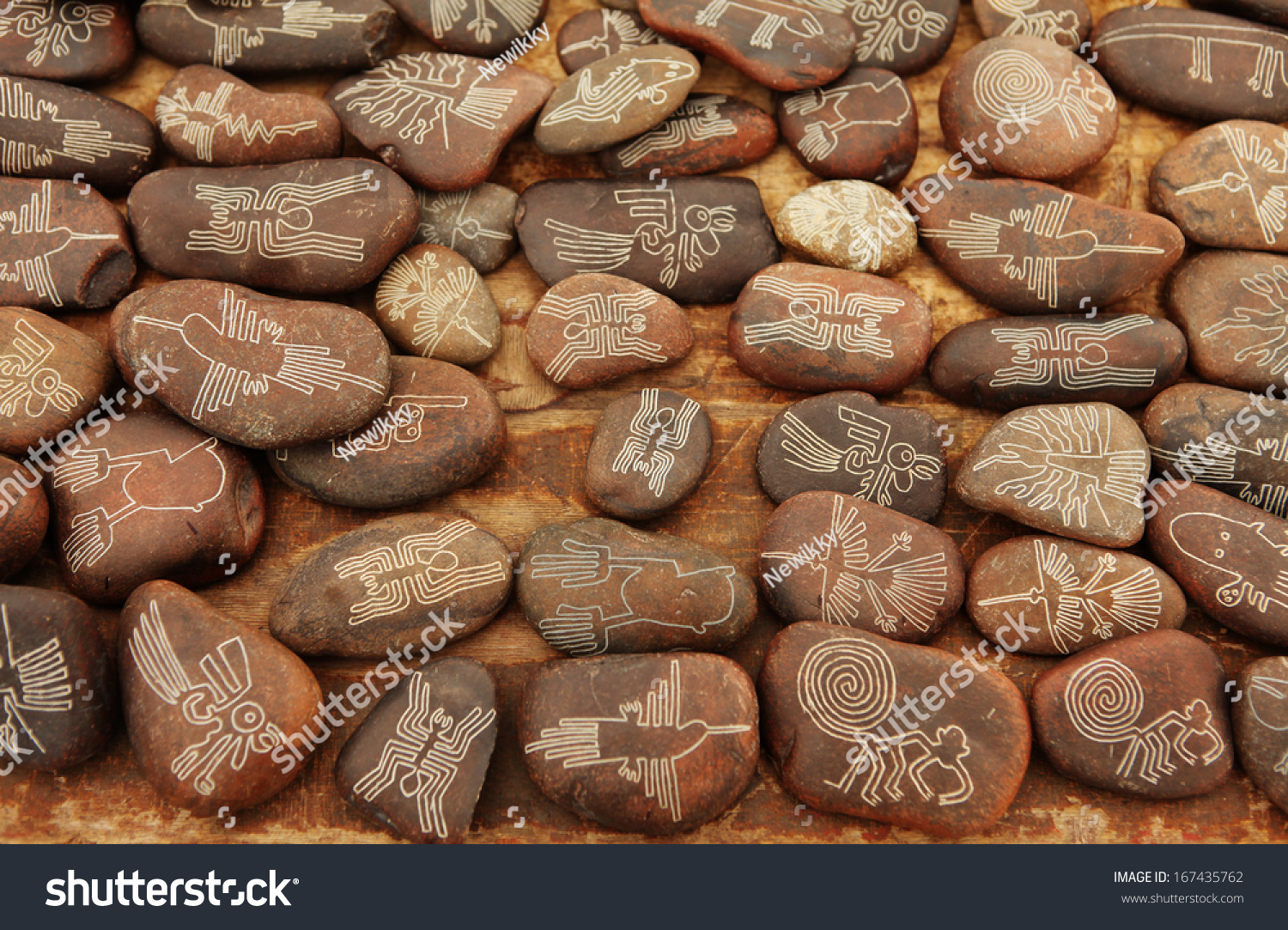 Pebbles Souvenirs With Nazca Lines In Peru Stock Photo 167435762 ...