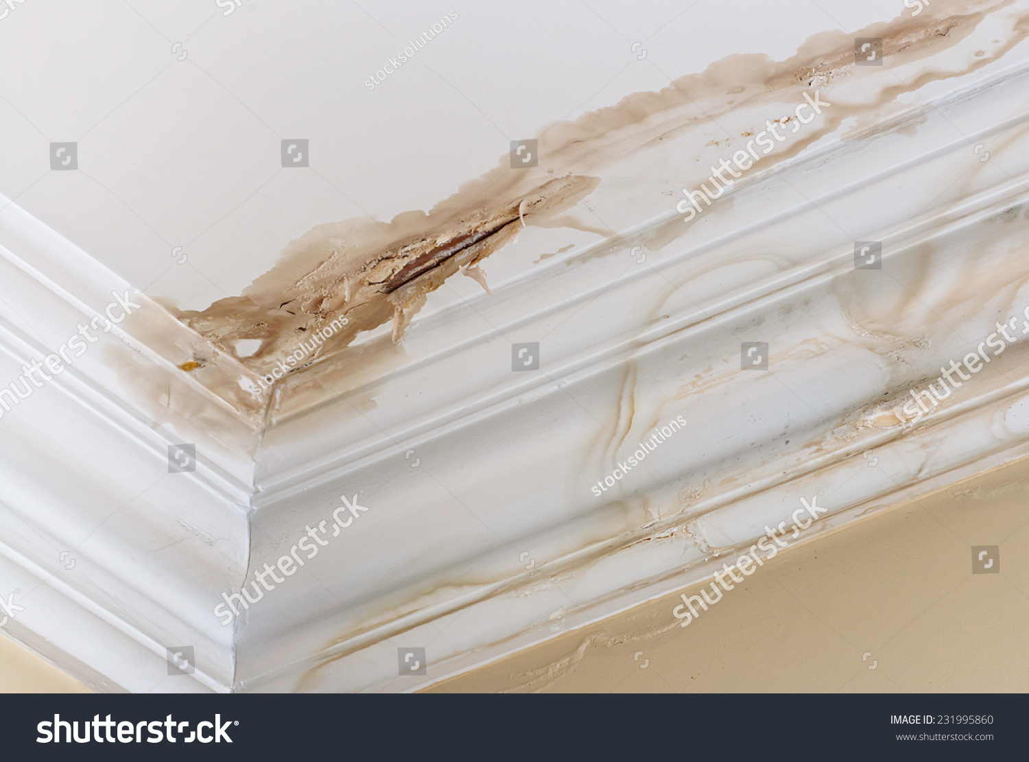 Peeling Paint On Interior Ceiling Result Stock Photo Edit Now