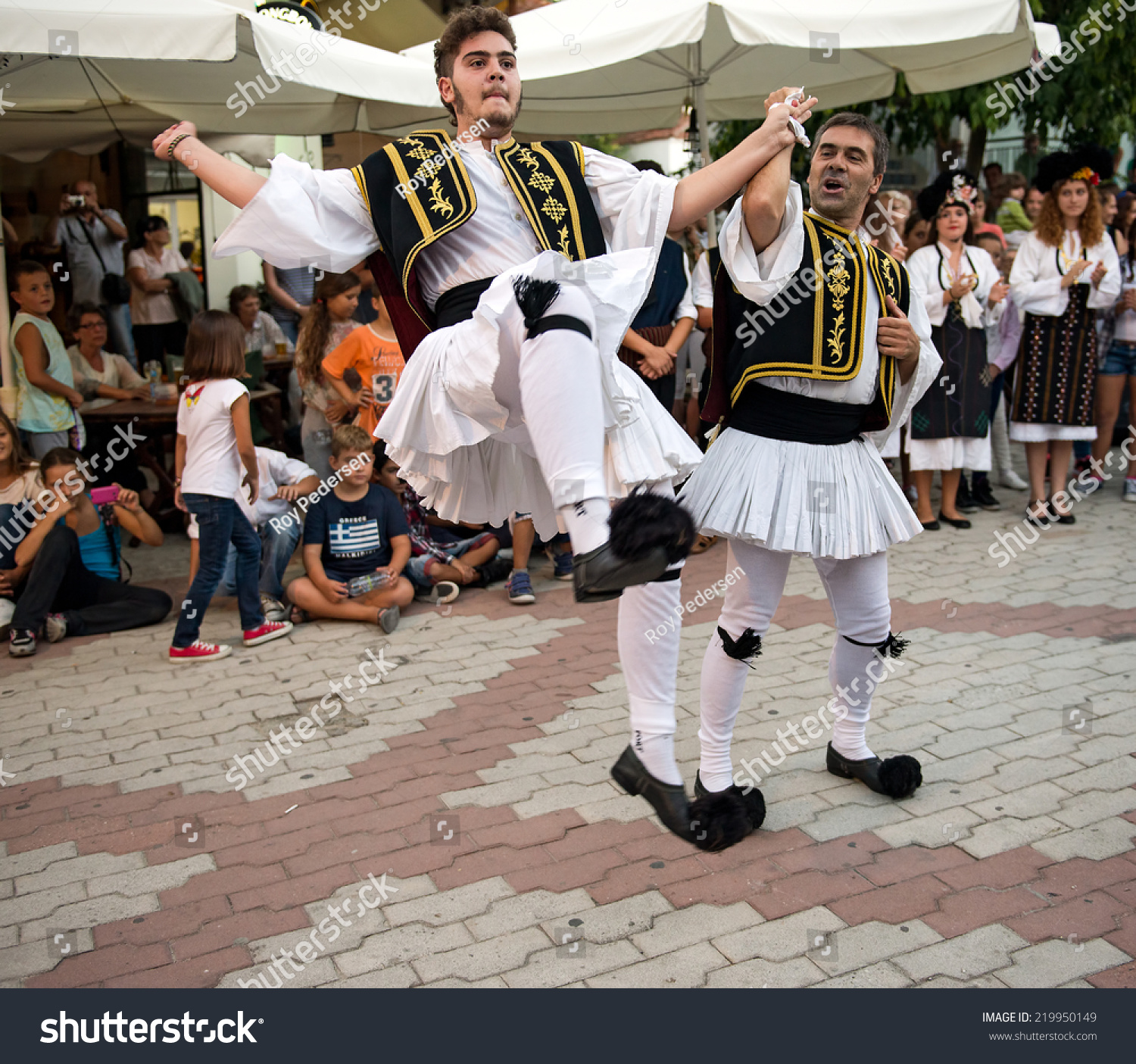 Pefkohori , Greece - September 19 2014 : Folk Dancers From Several ...