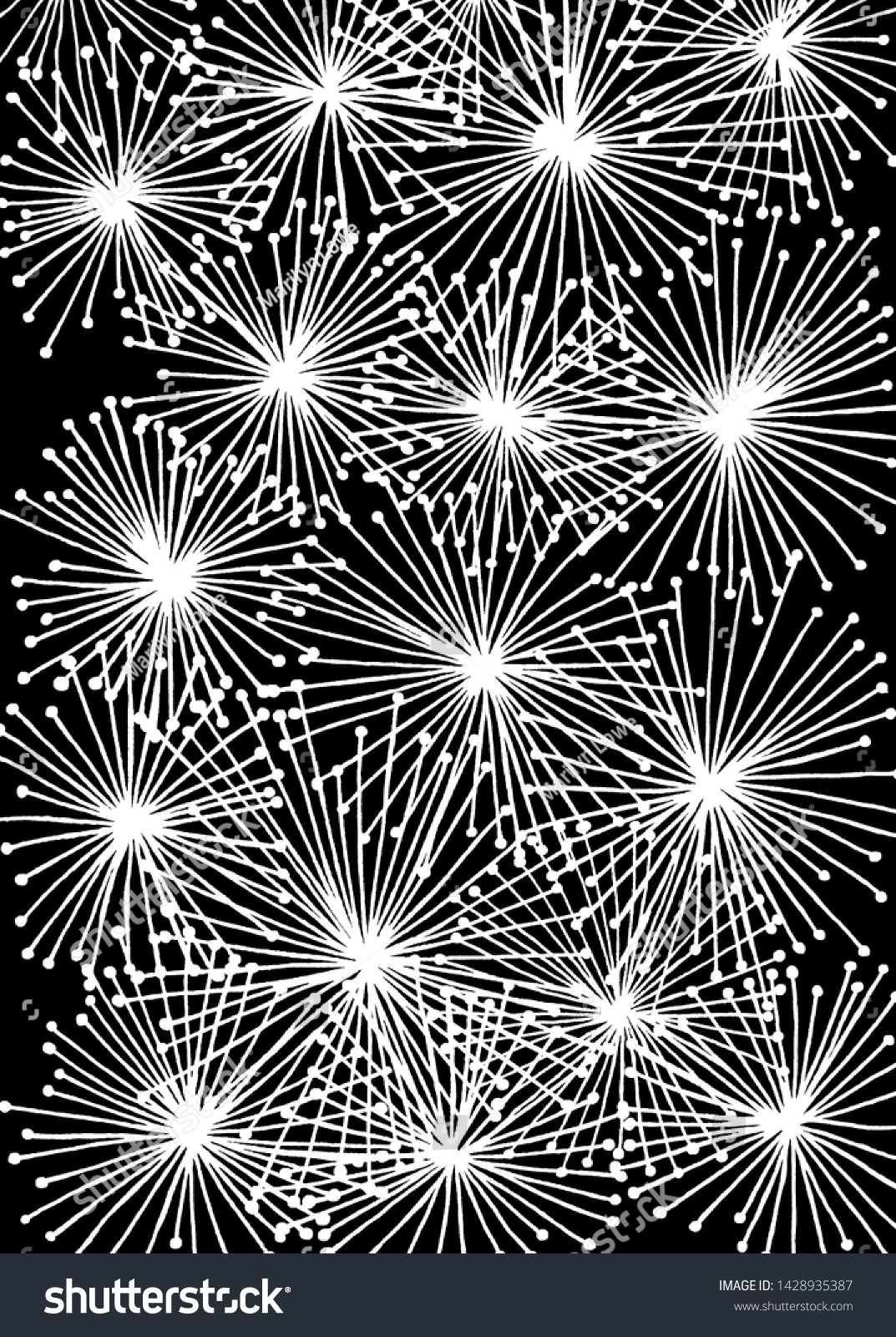 Pen Ink Drawing Fireworks Negative のイラスト素材