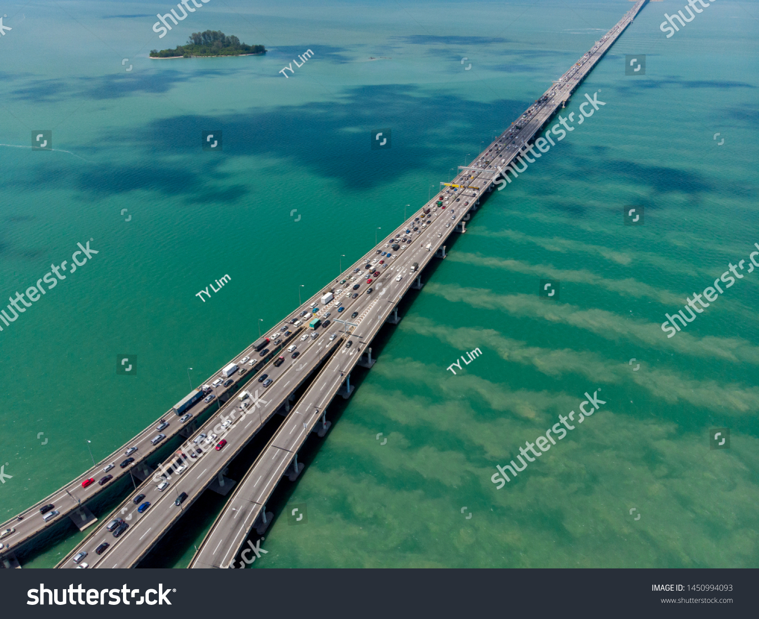 Penang Bridge Aerial Perspective 135km Length Stock Photo Edit Now 1450994093