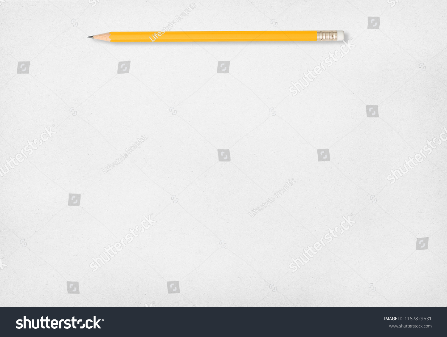 Pencil White Paper Background Stock Photo 1187829631 | Shutterstock