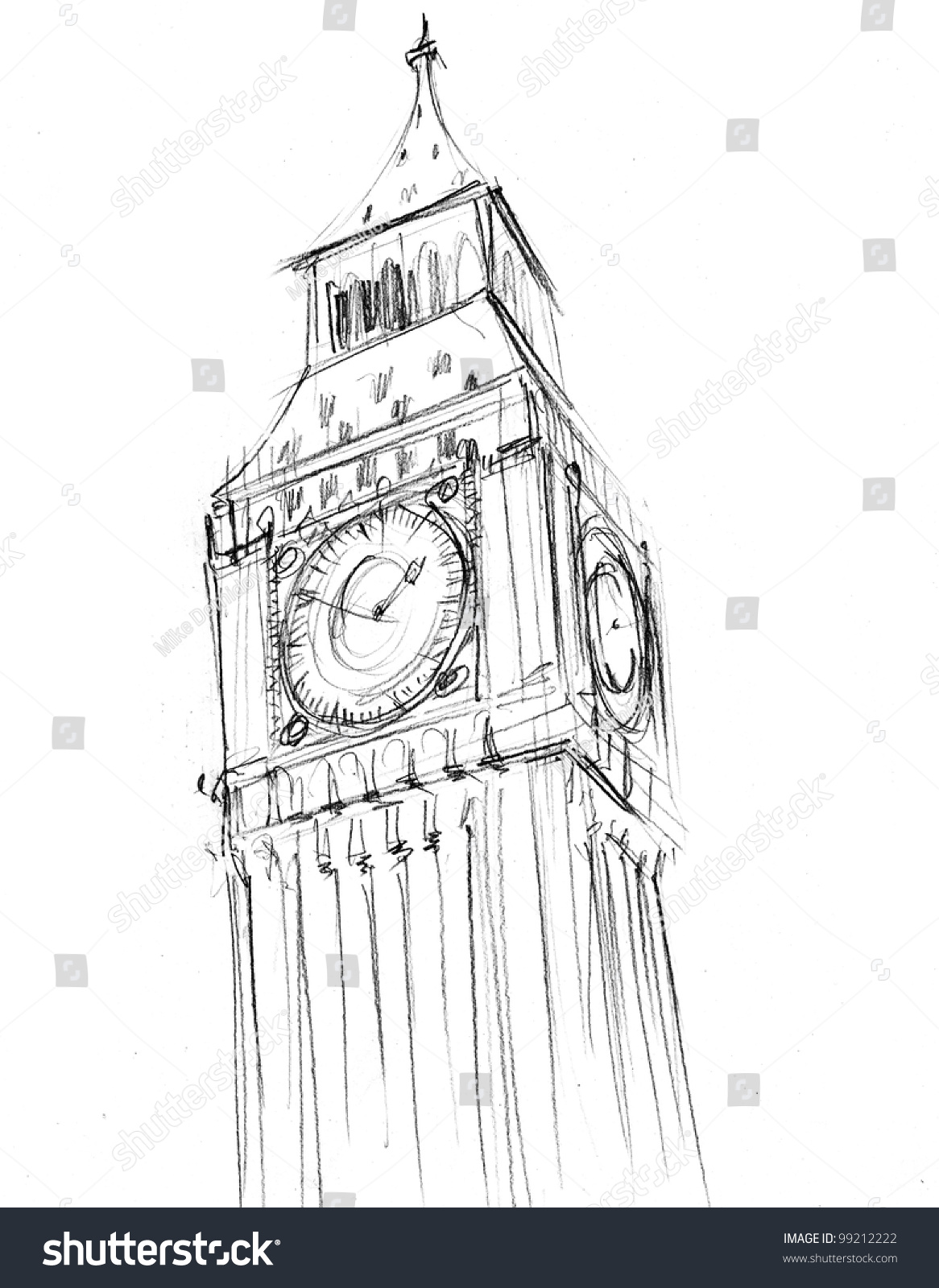 Pencil Drawing Palace Westminster Houses Parliament Stock Illustration ...