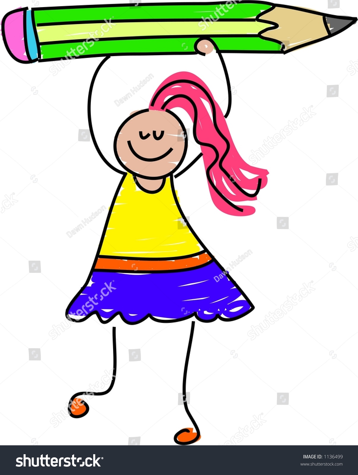 Pencil Girl Stock Photo 1136499 : Shutterstock