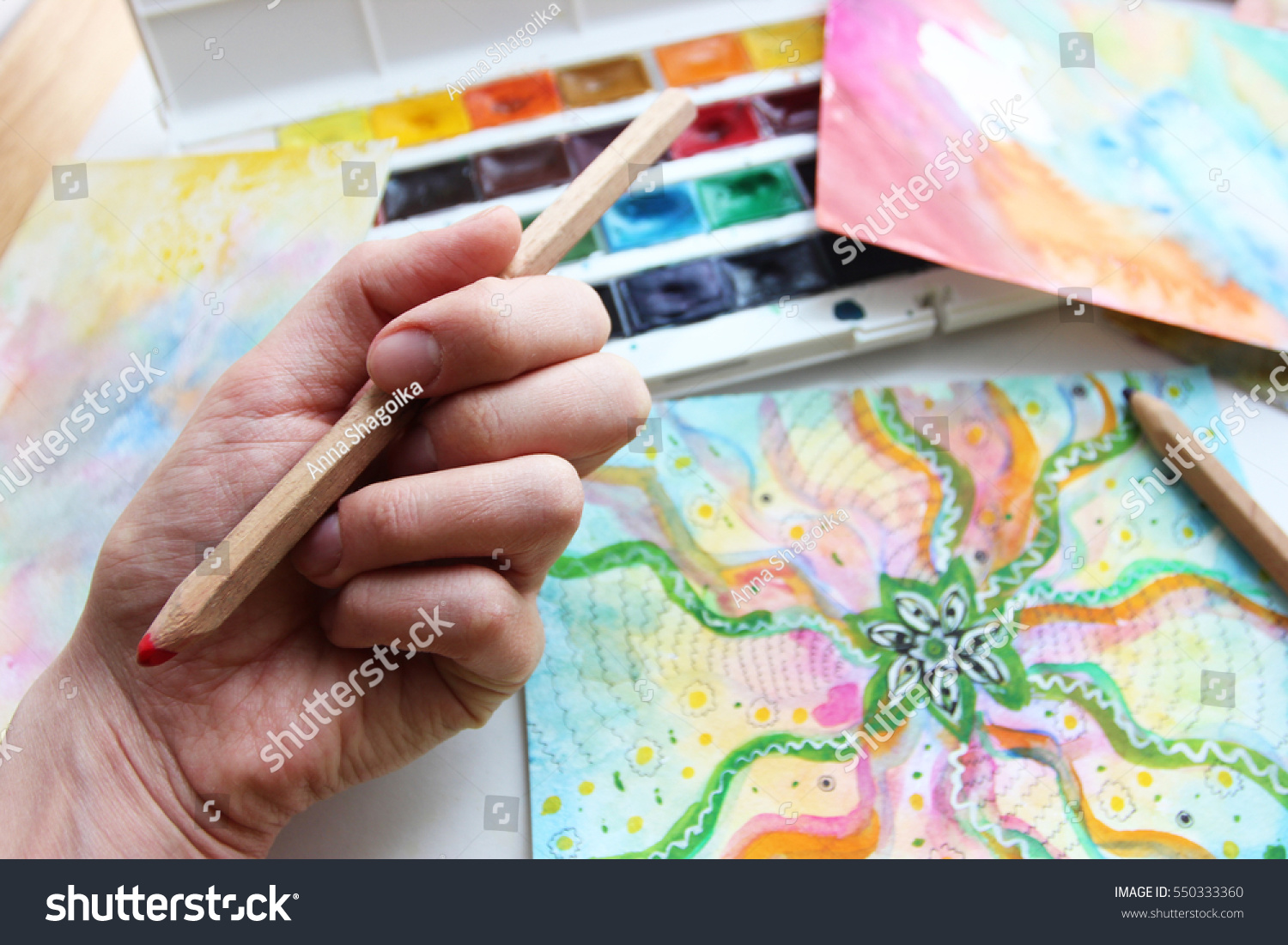 pencil hand be creative painter good stock photo edit now 550333360 https www shutterstock com image photo pencil hand be creative painter good 550333360