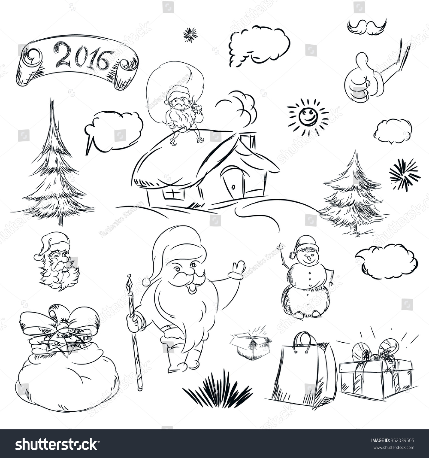 Uncategorized Christmas Pencil Drawings pencil sketch christmas tree house stock illustration for with and hand drawn scribble shapes santa