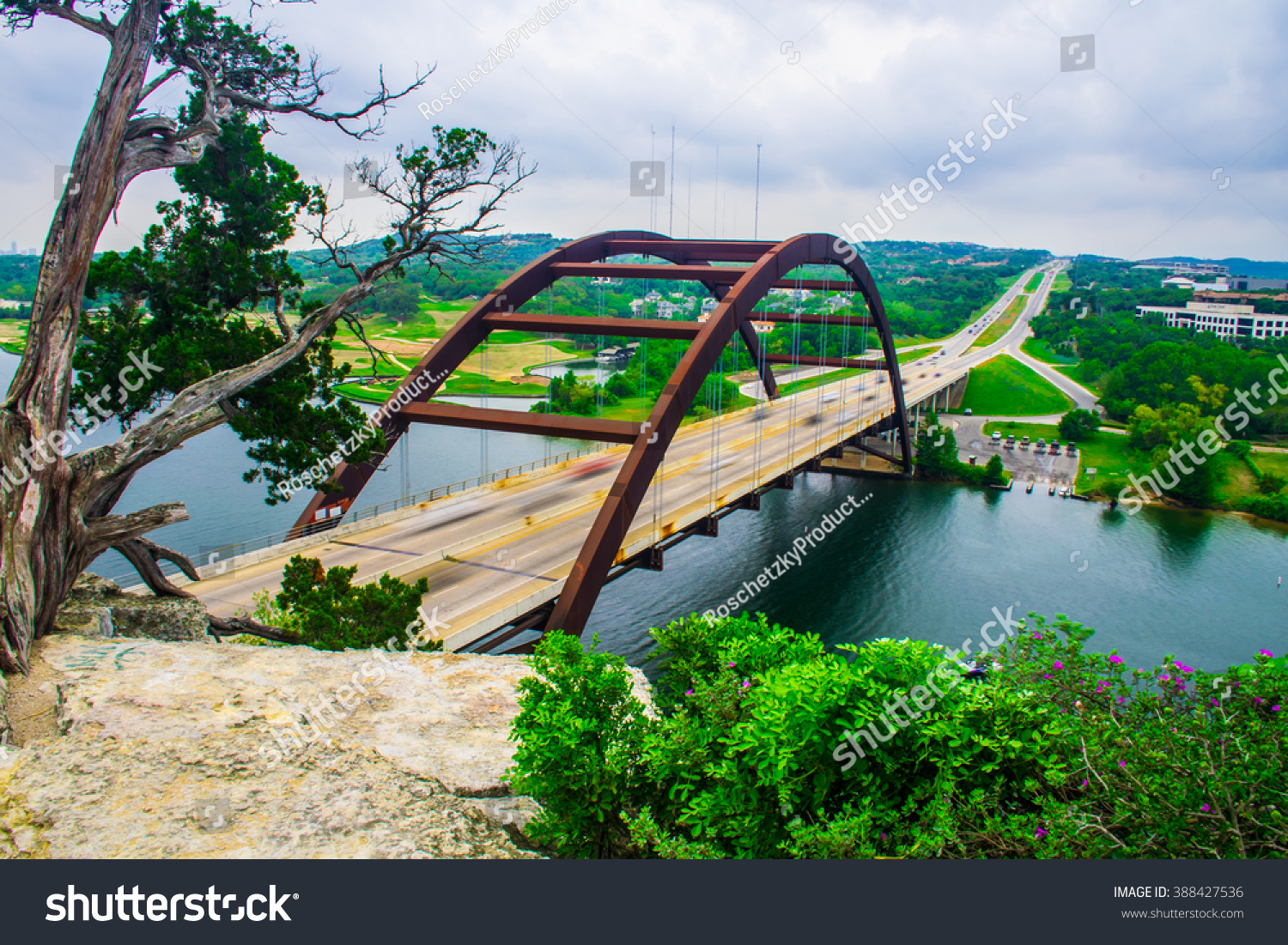 Pennybacker Bridge 360 Bridge Austin Texas Stock Photo 388427536