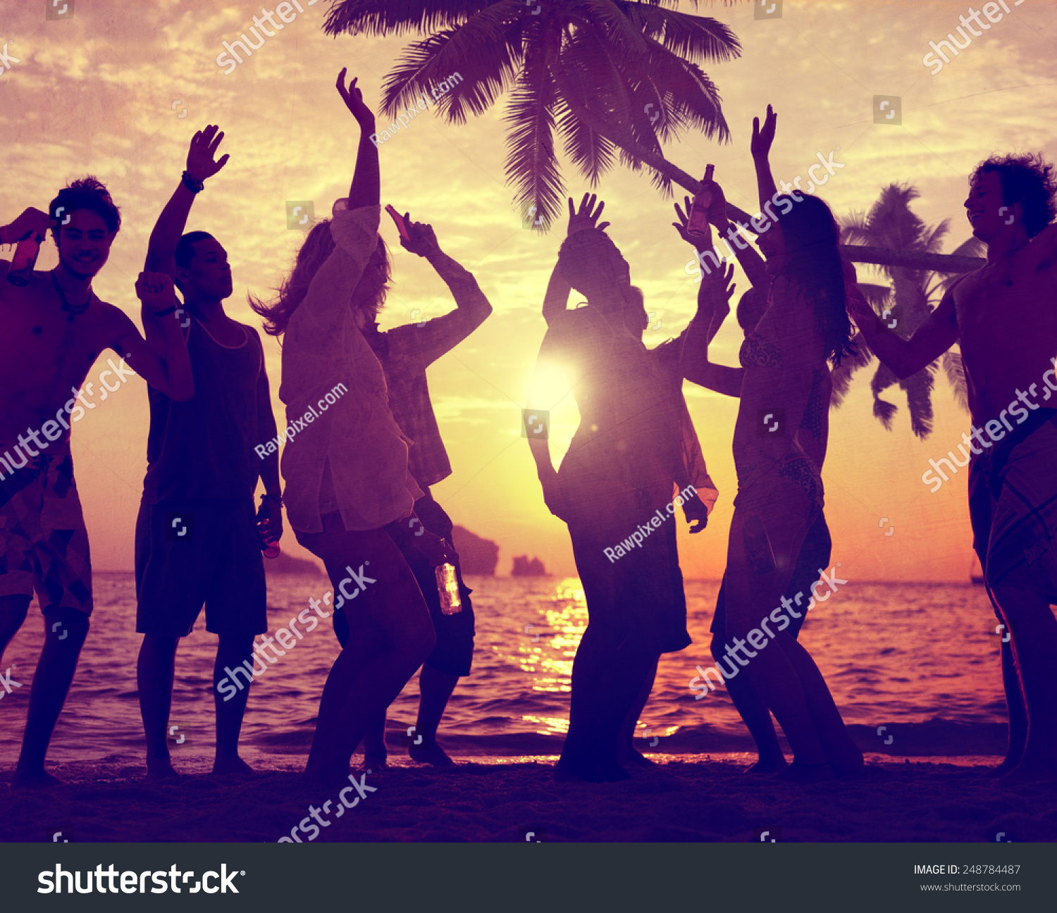 People Celebration Beach Party Summer Holiday Vacation Concept Stock ...
