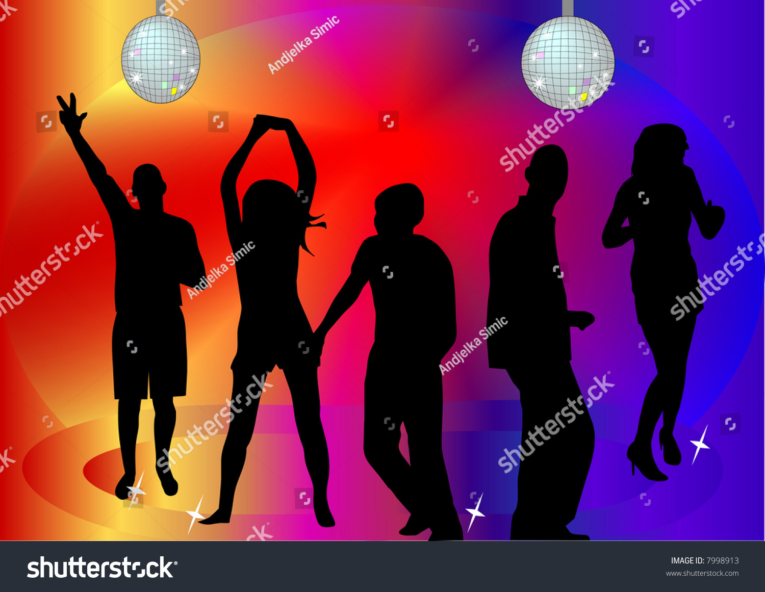 People Dancing In The Disco Illustration - 7998913 : Shutterstock