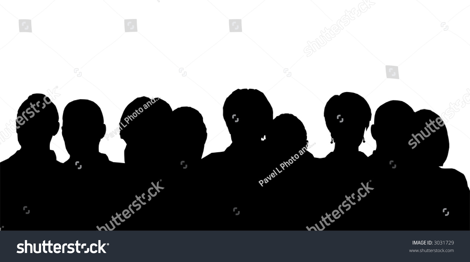 People Heads Silhouette Stock Photo 3031729 : Shutterstock