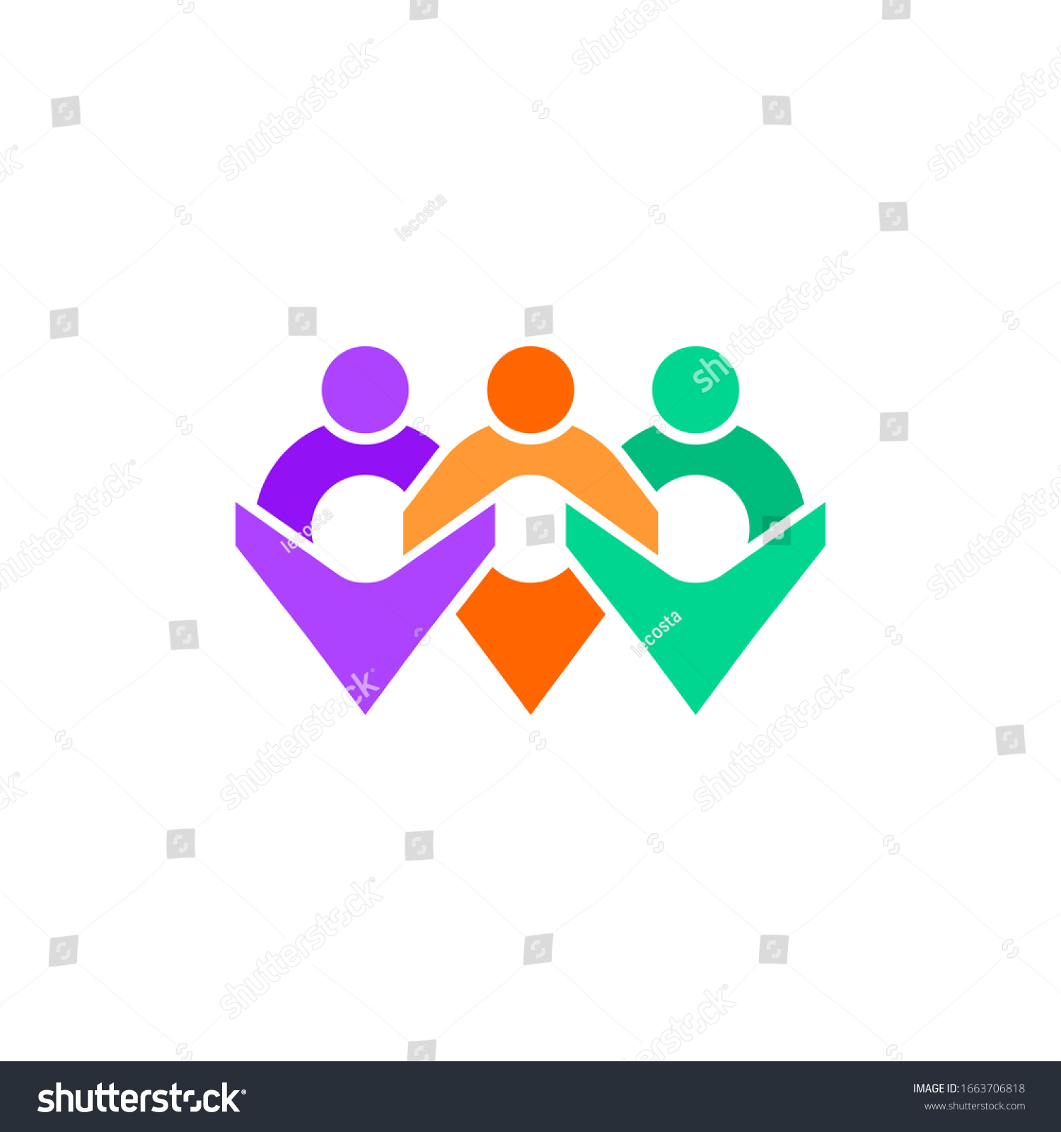 People Point Group Logo Design Template Stock Illustration 1663706818 ...