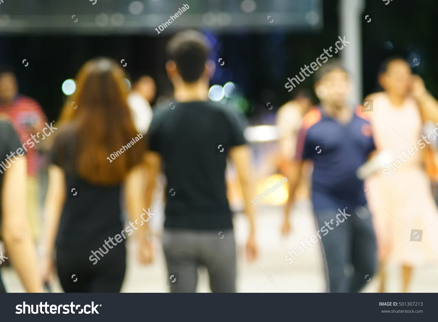 People Walking Urban Night Scene Stock Photo (Edit Now) 501307213