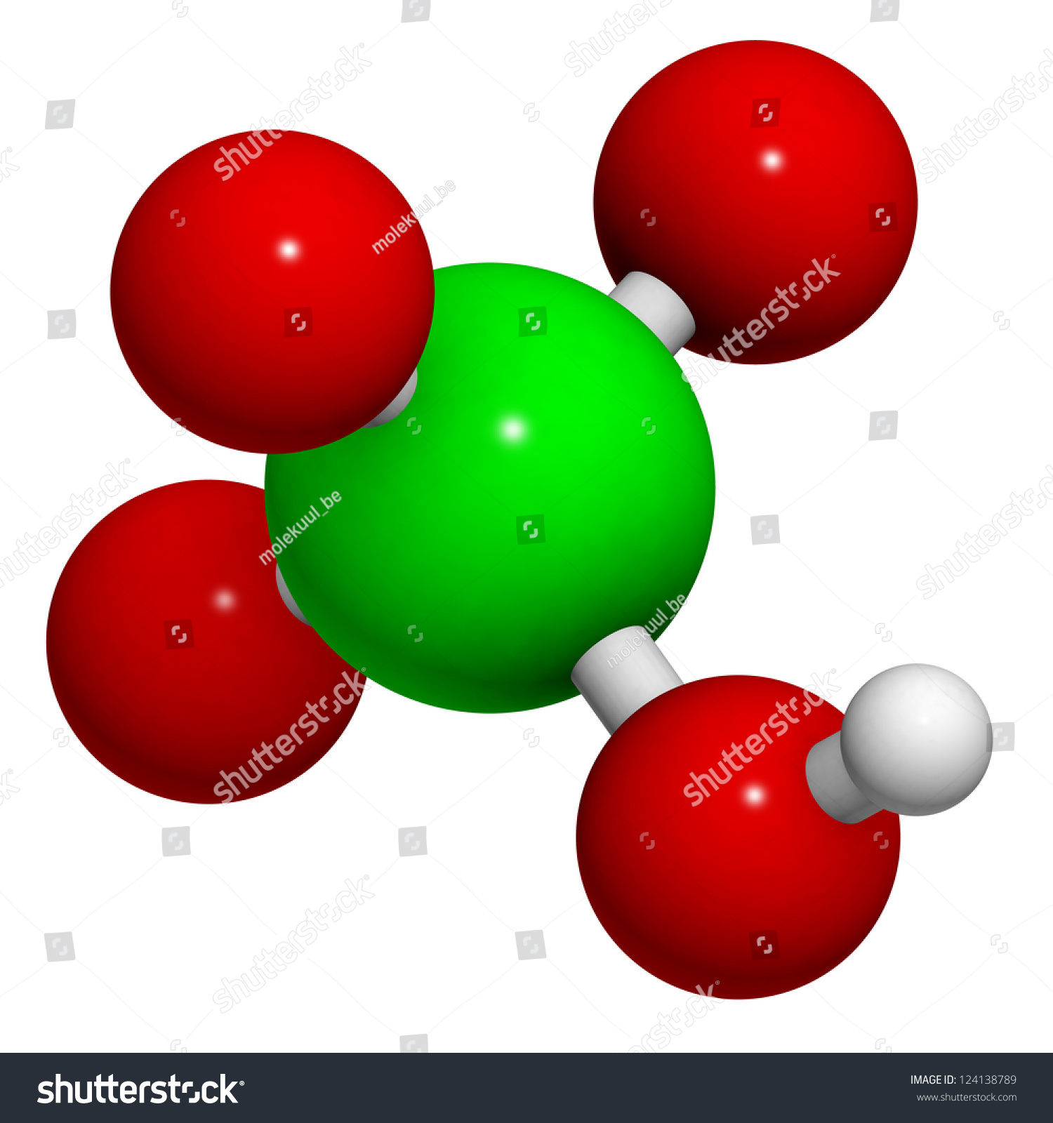 Perchloric Acid (Hclo4) Molecule, Chemical Structure. Hclo4 Is A Strong ...