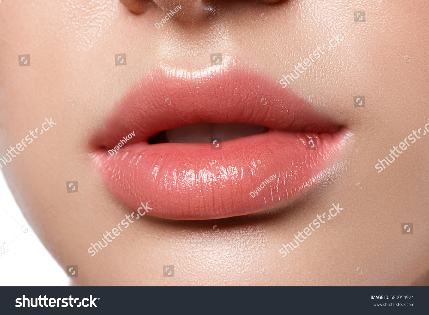 Perfect Natural Lip Makeup Close Macro Stock Photo 580054924 Shutterstock