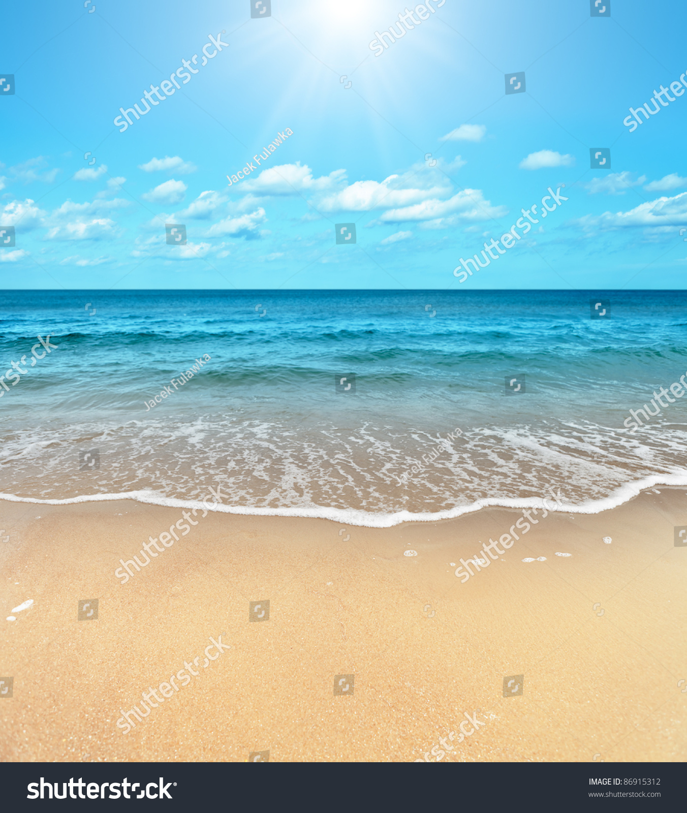 Perfect Sandy Beach Hot Summer Day Stock Photo (Edit Now) 86915312
