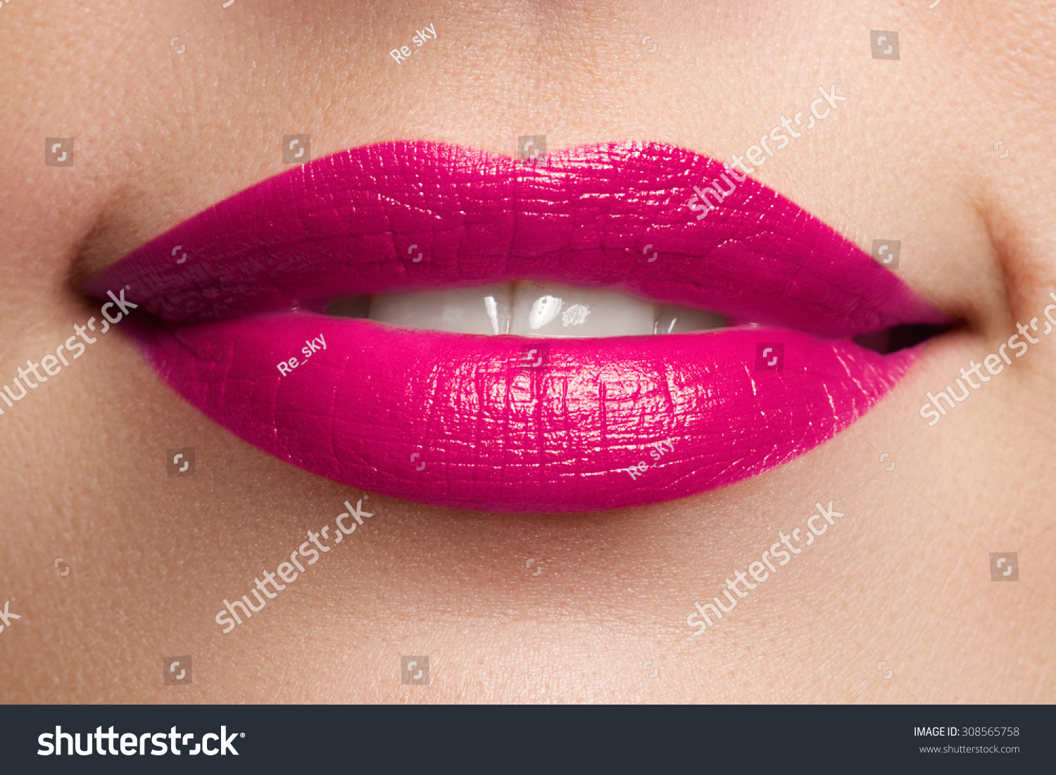 Perfect Smile Beautiful Full Pink Lips Stock Photo 308565758 - Shutterstock