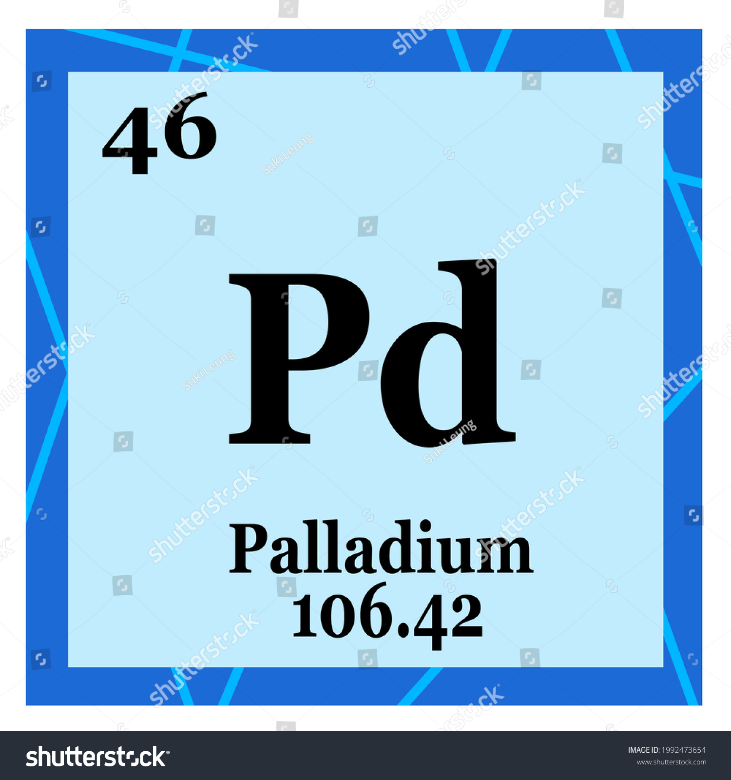 Periodic Table Element Palladium Stock Illustration 1992473654 ...