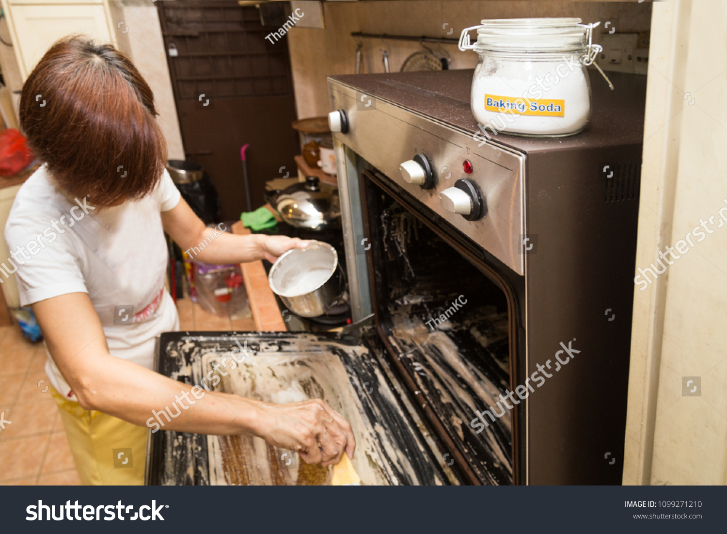 Person Applying Mixed Baking Soda Onto Stock Image Download Now