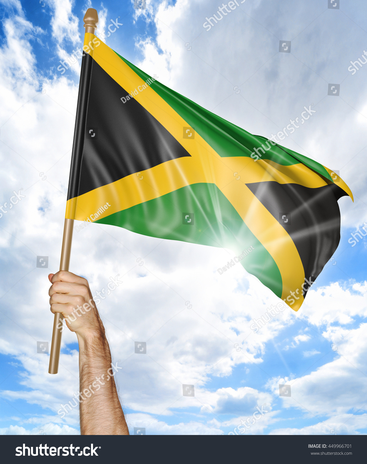 Jamaica Country Hand Flag large 