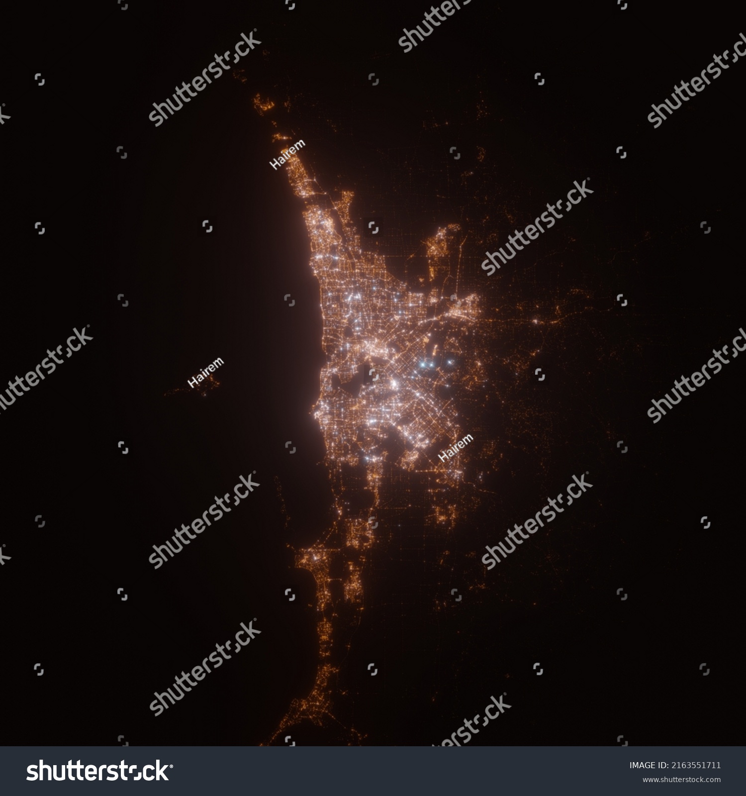 Perth Australia Street Lights Map Satellite Stock Illustration ...