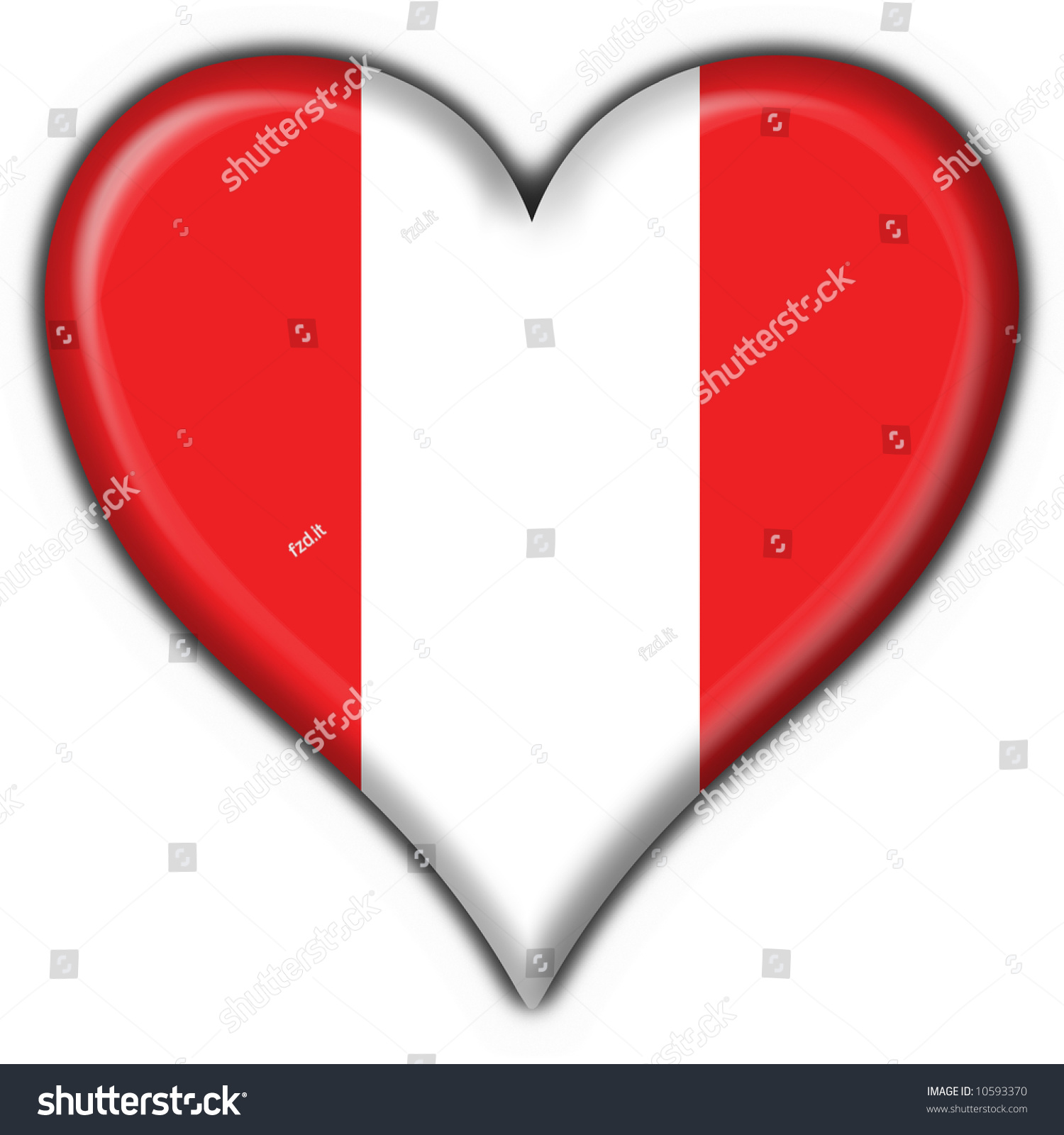 Peru Button Flag Heart Shape Stock Photo 10593370 : Shutterstock