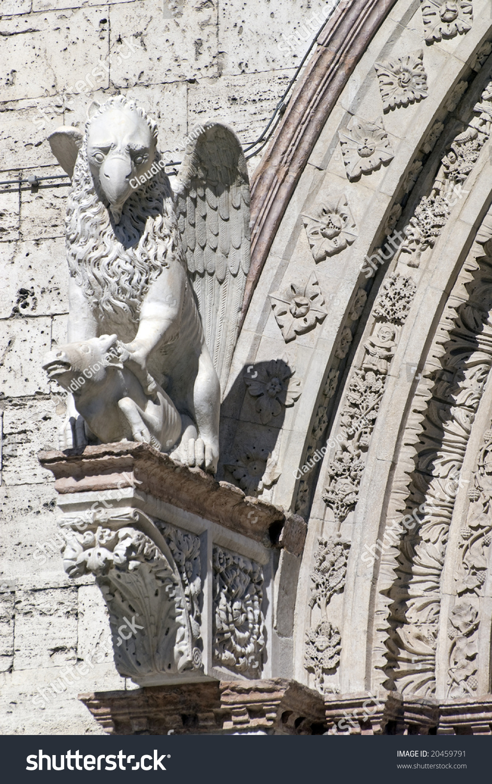 Perugia (Umbria, Italy) - Statue Of Gryphon (Griffin, Griffon) On A ...