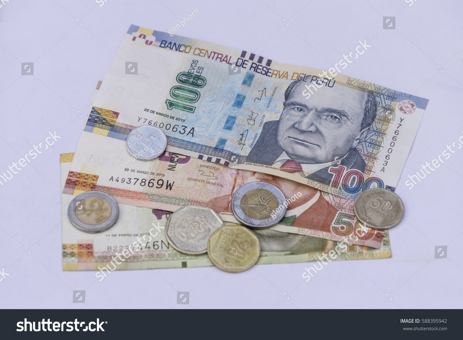 Peruanische Banknoten Nuevos Soles Wahrung Aus Stockfoto Jetzt Bearbeiten