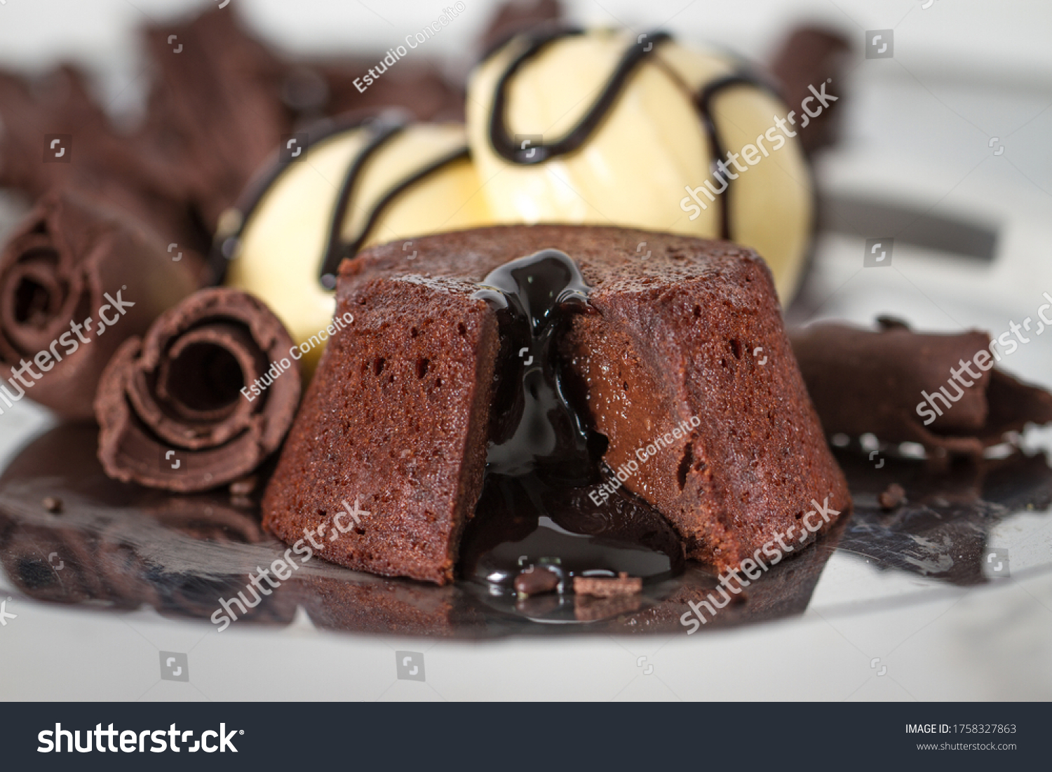 Petit Gateau Ice Cream Chocolate Cake Stock Photo Edit Now