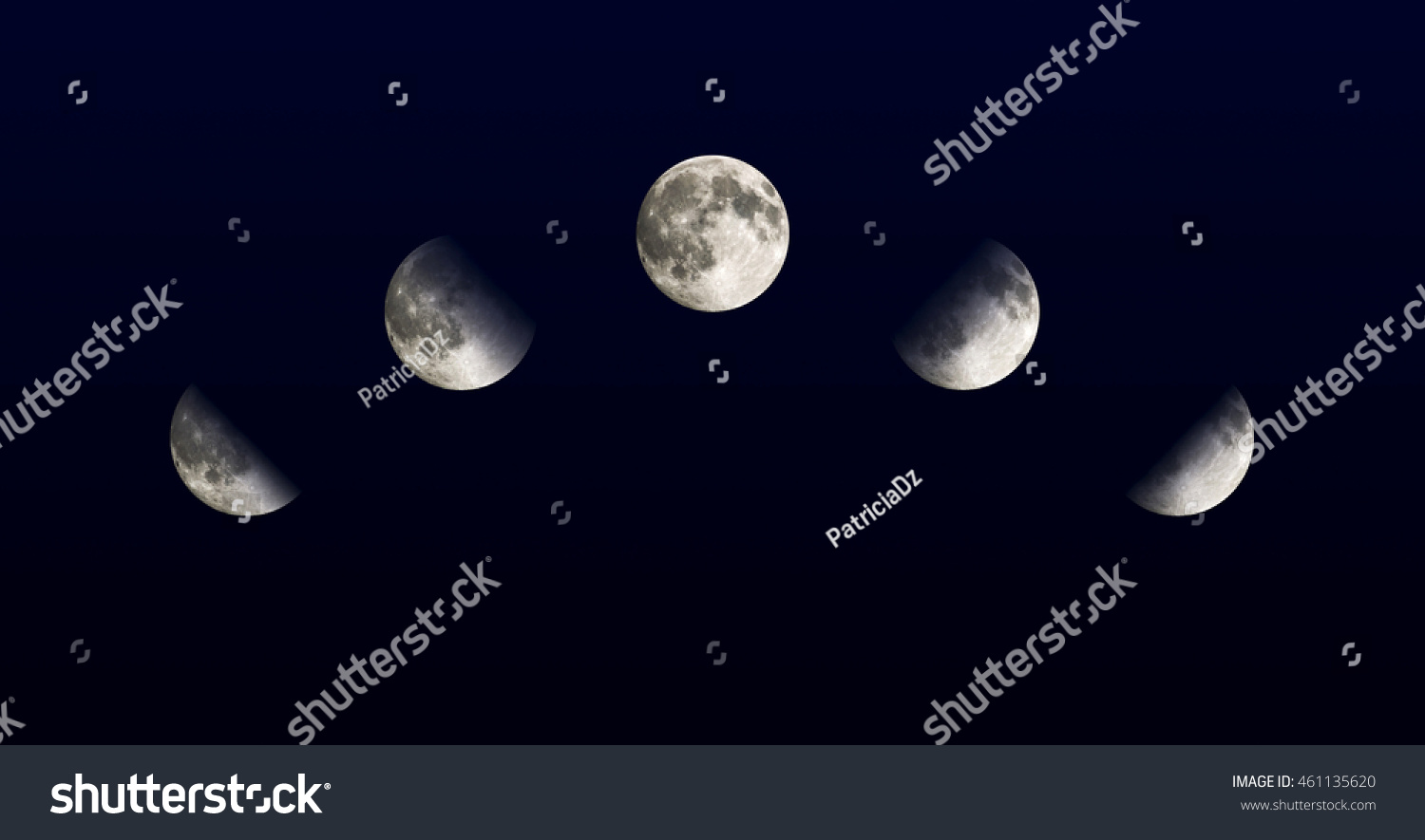 Phases Of The Moon On A Night Sky Background Stock Photo 461135620 ...