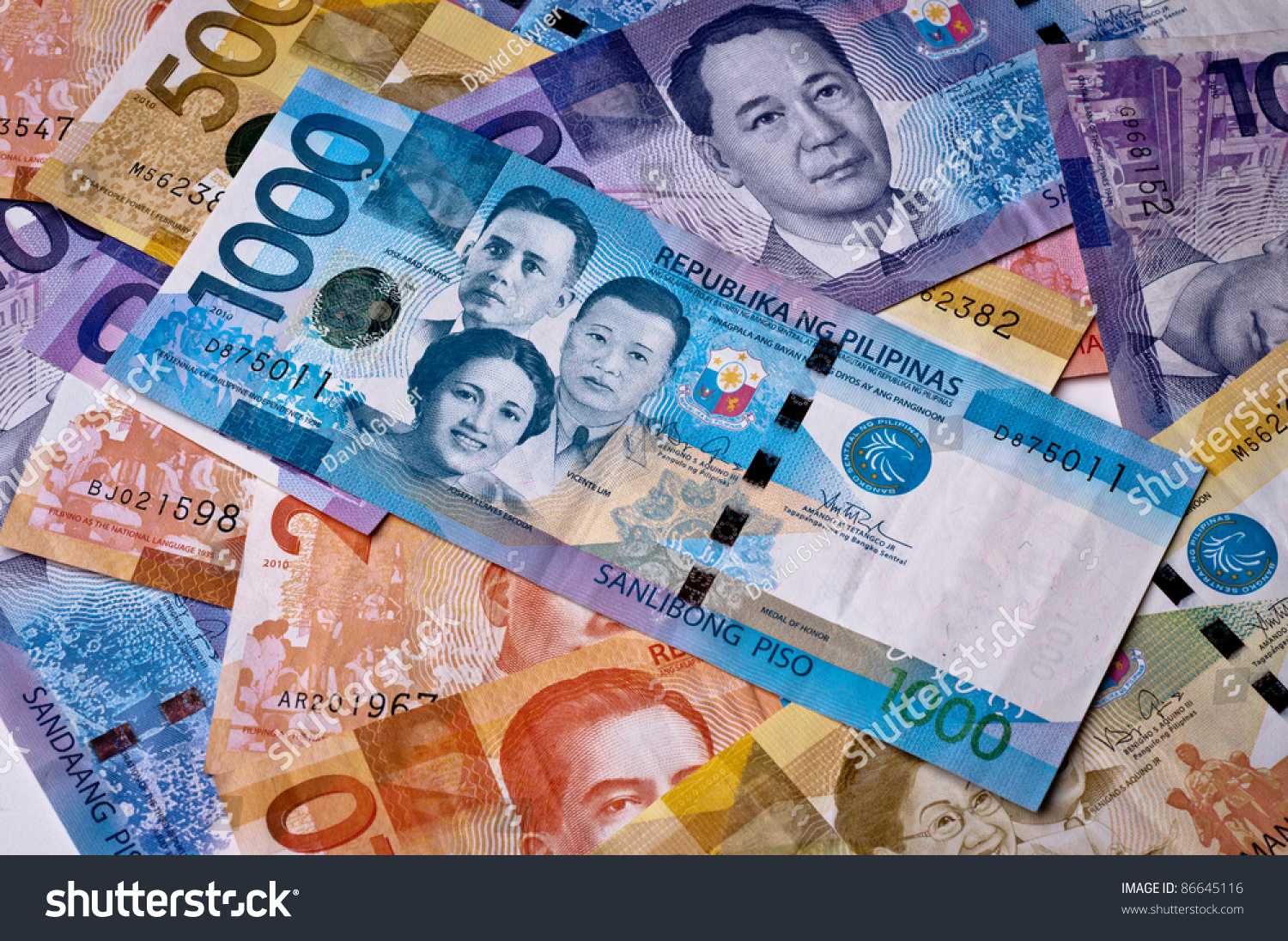 Philippine Currency 2010 Issue Various Denominations Stock Photo ...