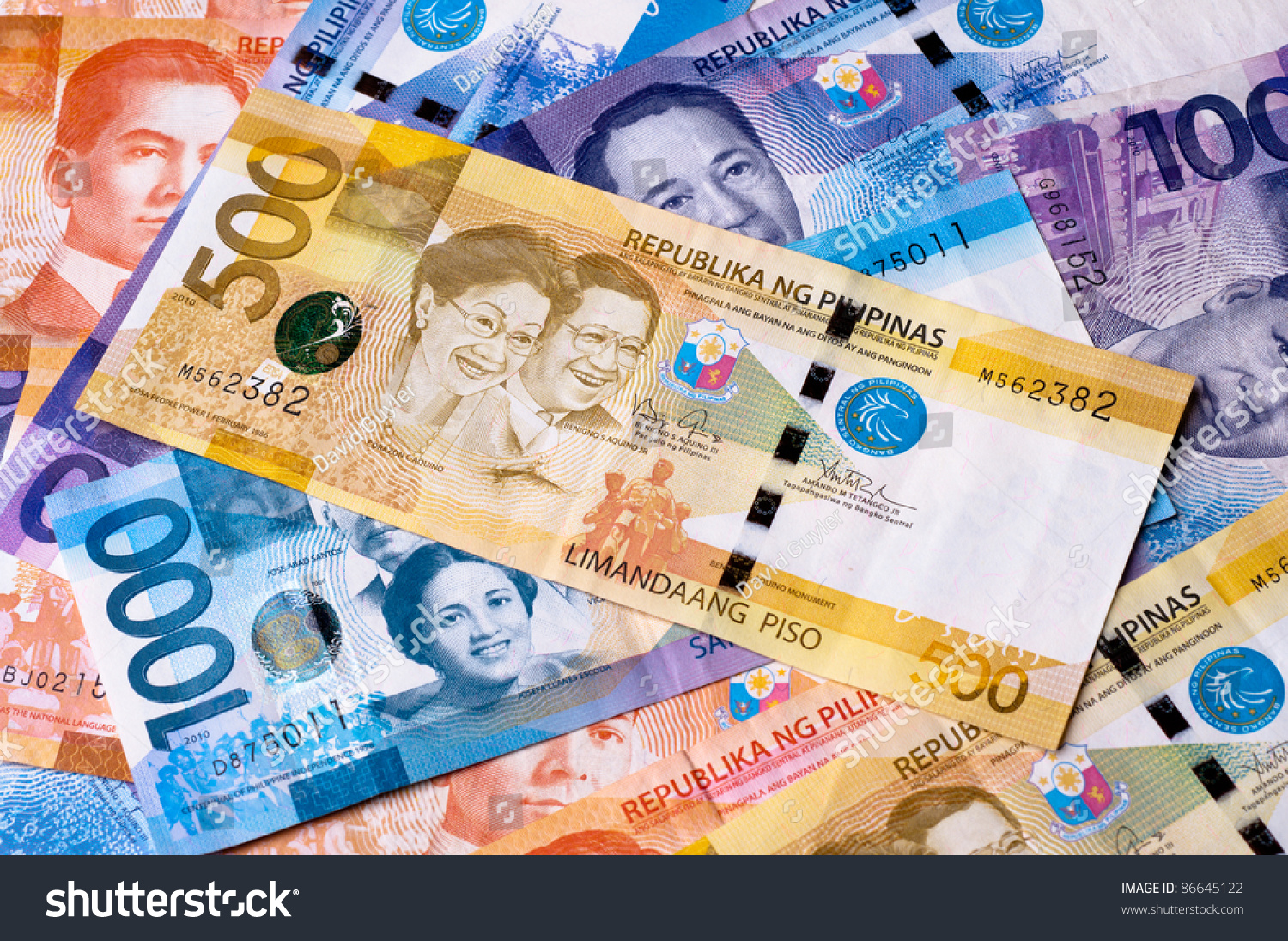 Philippine Currency 2010 Issue Of Various Denominations Stock Photo ...