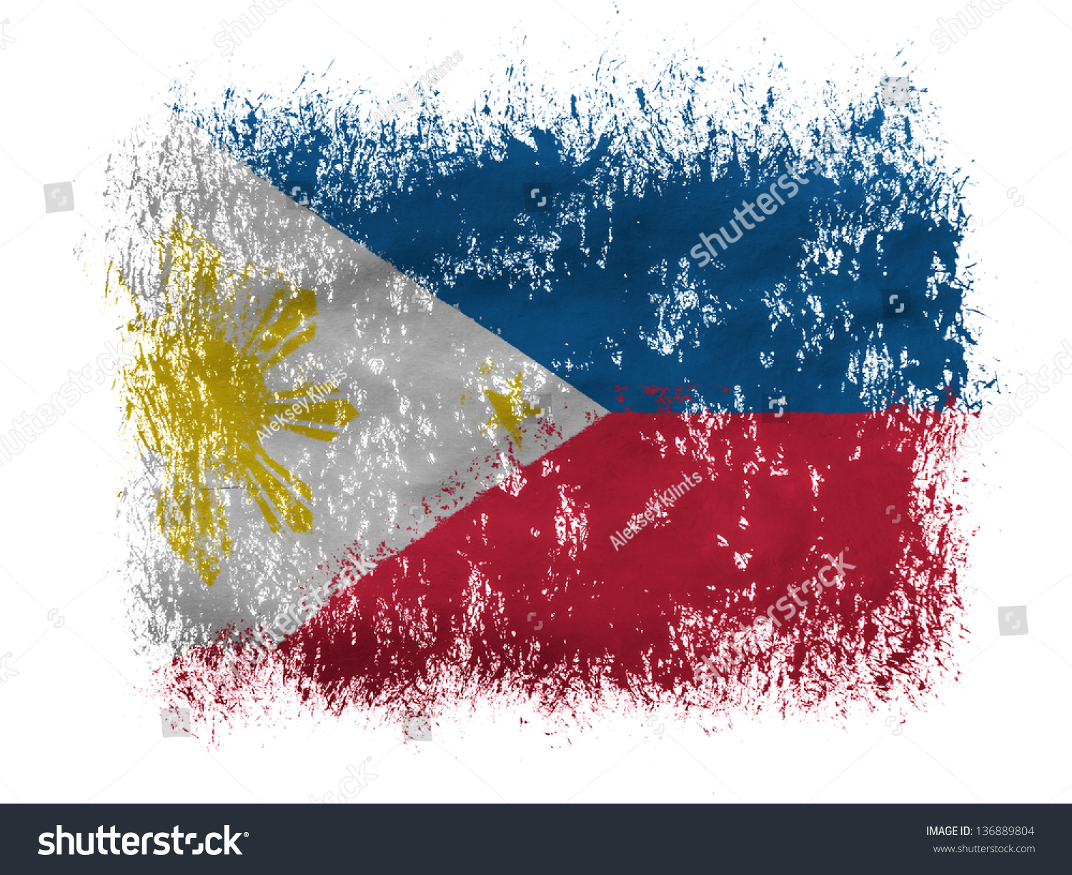 Philippine Flag On White Background Stock Illustration 136889804