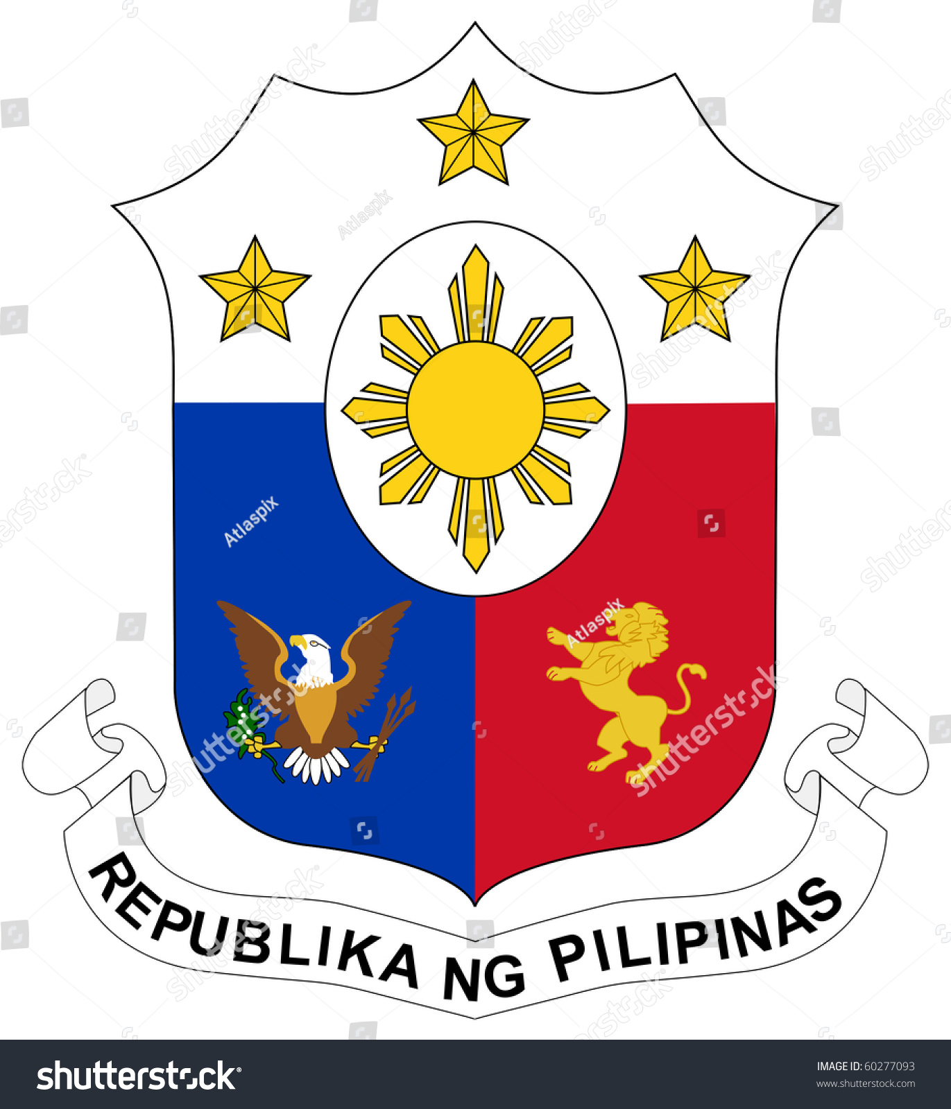 Philippines Coat Arms Seal National Emblem Stock Illustration 60277093 ...