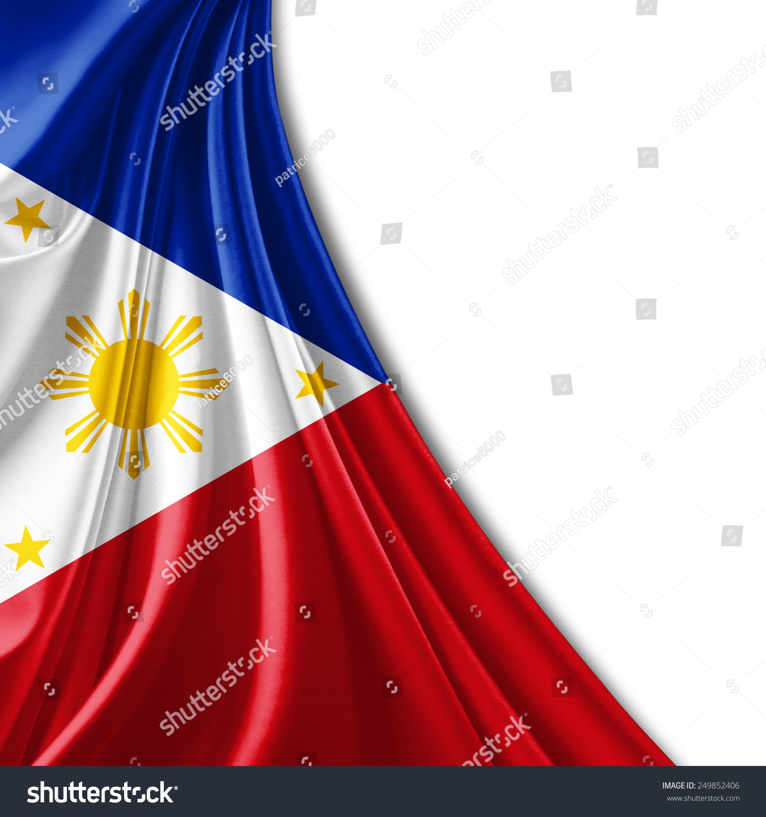 Philippines Flag And White Background Stock Photo 249852406 : Shutterstock