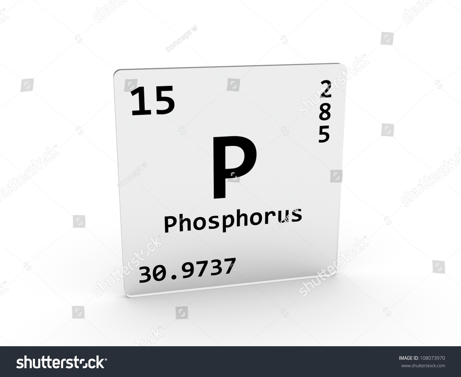 Phosphorus Symbol P Element Periodic Table Stock Illustration 108073970