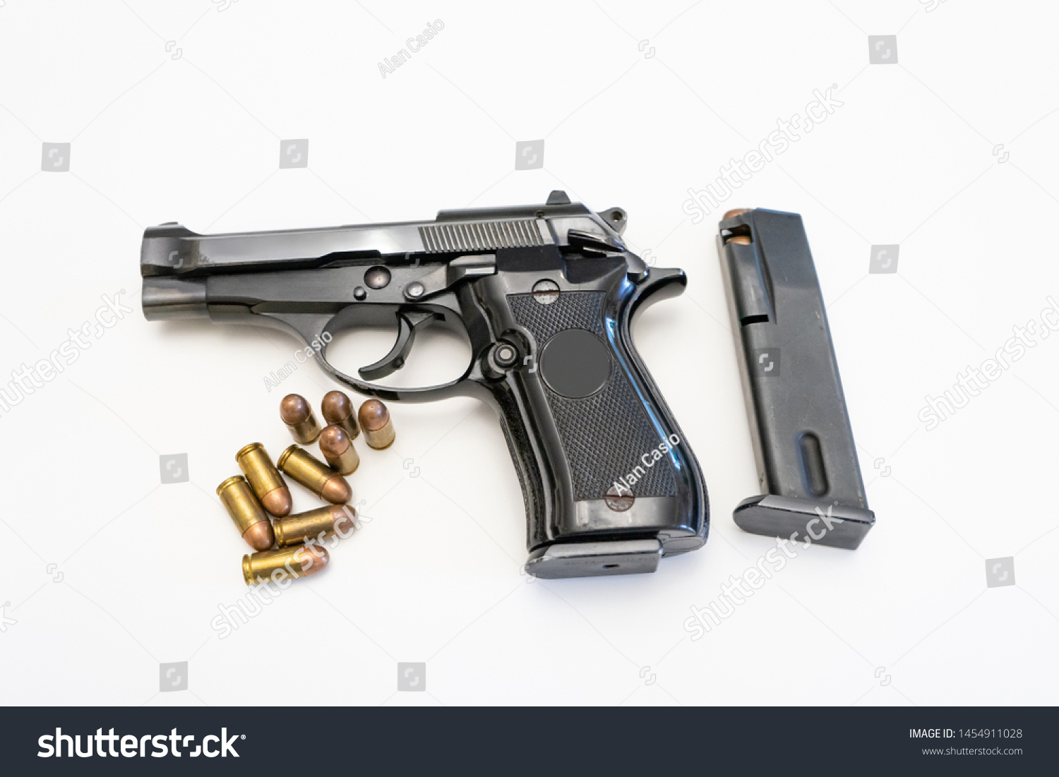 Photo Semiautomatic Handgun Bullets Clip Stock Photo (Edit Now) 1454911028
