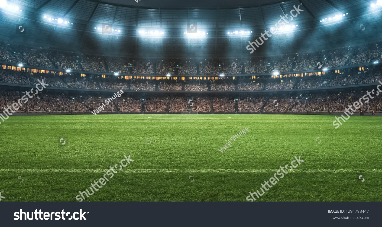 Photo Soccer Stadium Night Stadium Made Stock Photo Edit Now