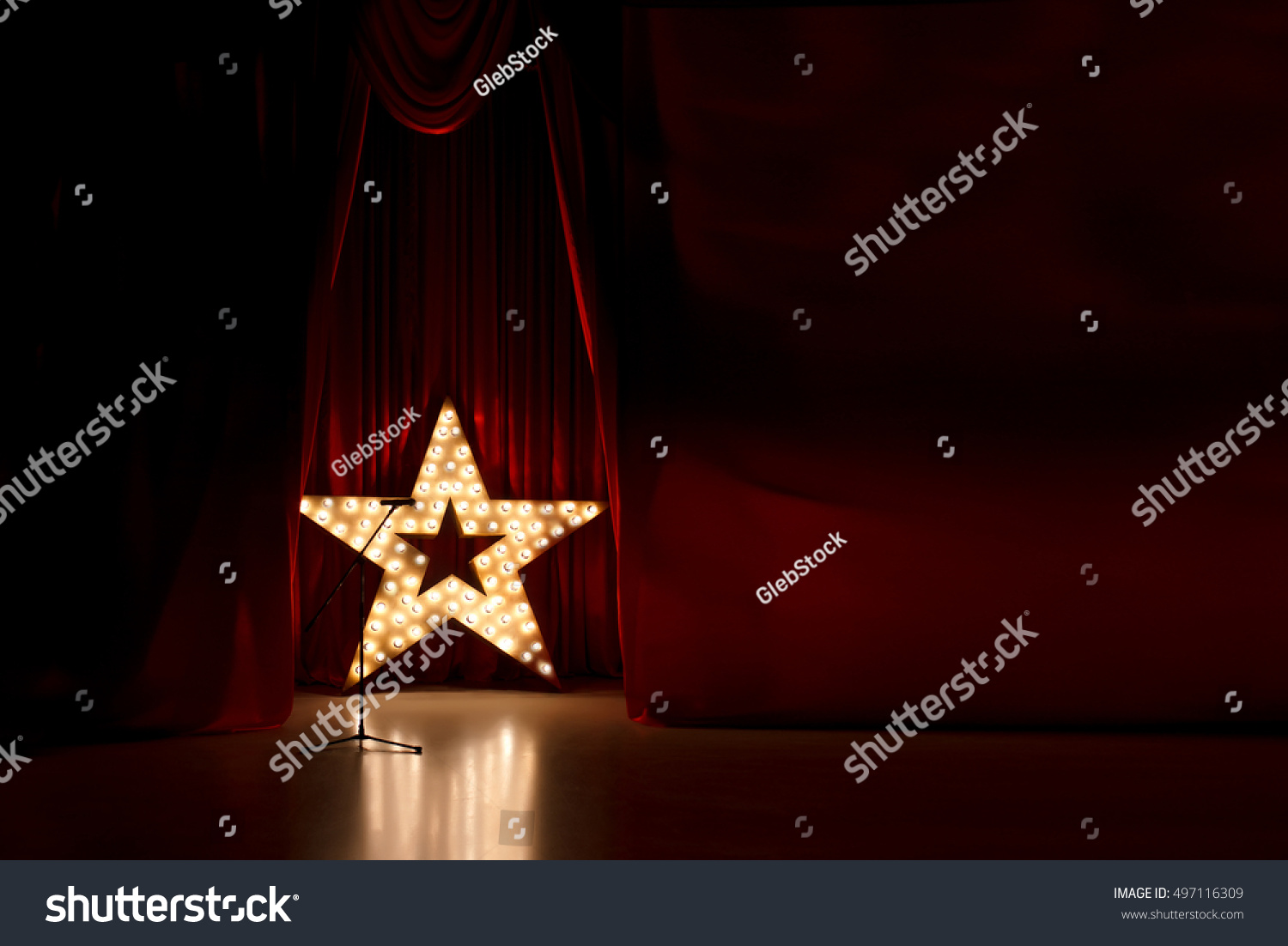 Photo Golden Star Light Bulbs On Stock Photo (Edit Now) 497116309