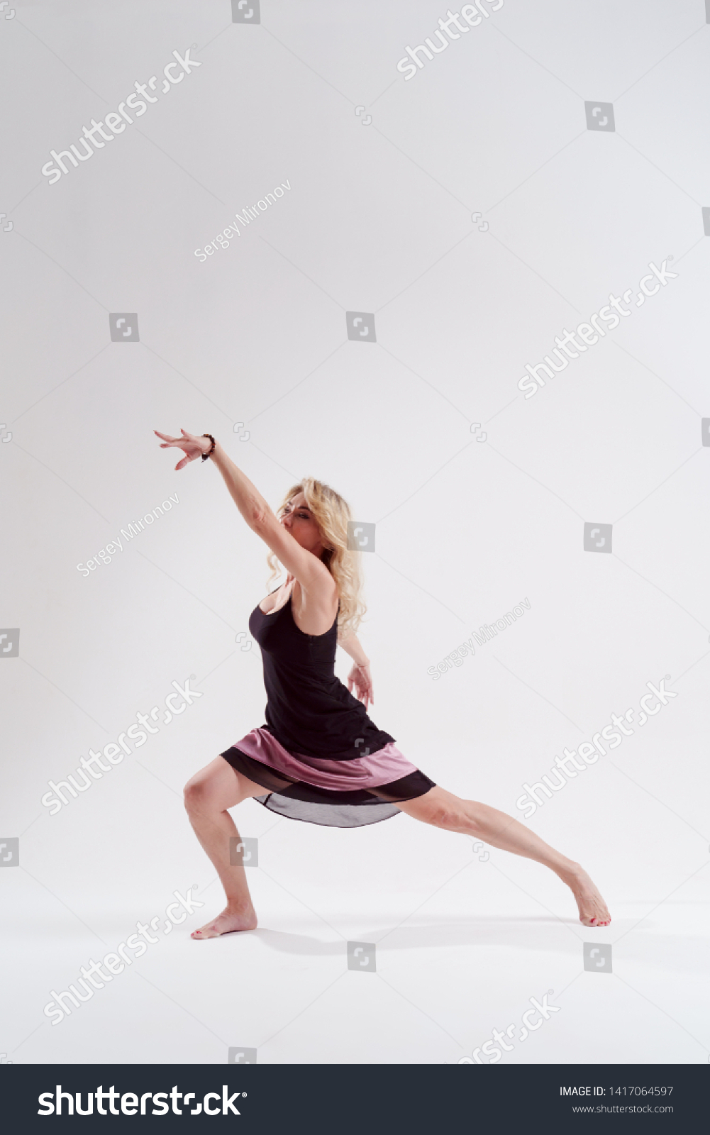 Photo Slender Dancing Blonde Girl Looking Stock Photo 1417064597 ...