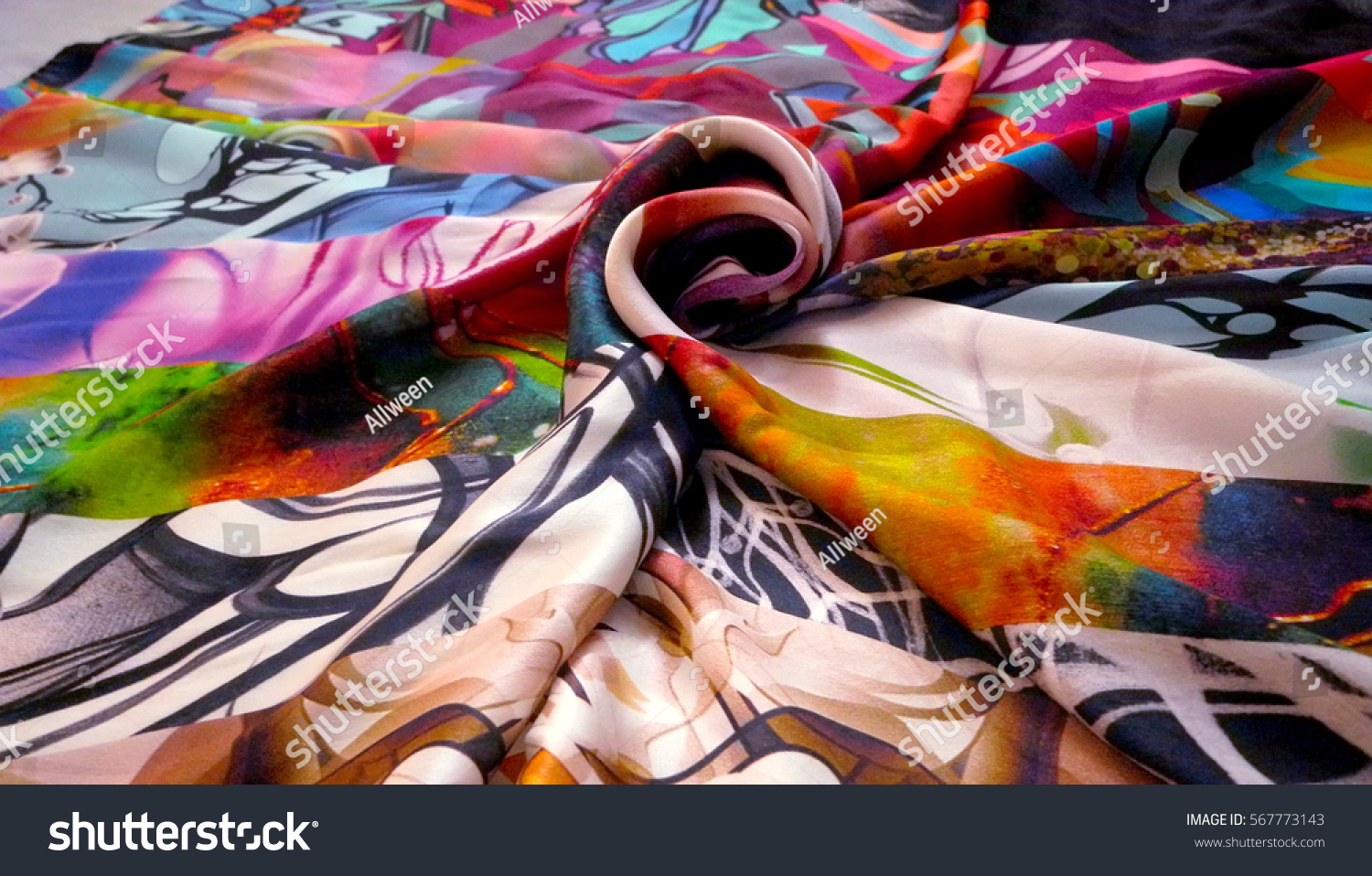 silk scarf print fabric