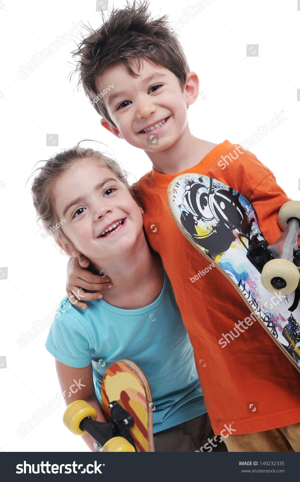 Photography Cute Boy Girl Caring Skate Stock Photo Edit Now